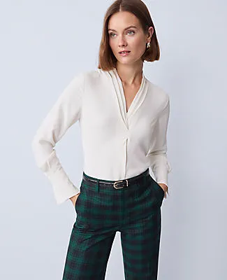Ann Taylor Pleat Neck Blouse sold by Ann Taylor product image thumbnail 3