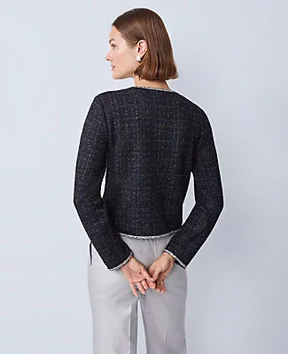 Ann Taylor Petite Metallic Tweed Jacket sold by Ann Taylor product image thumbnail 2