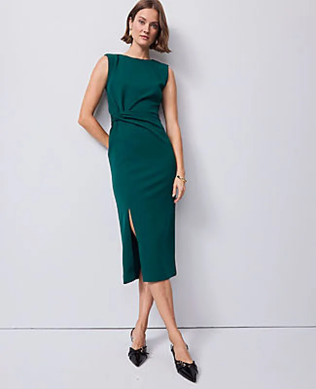 Ann Taylor Petite Crew Neck Twist Sheath Dress sold by Ann Taylor