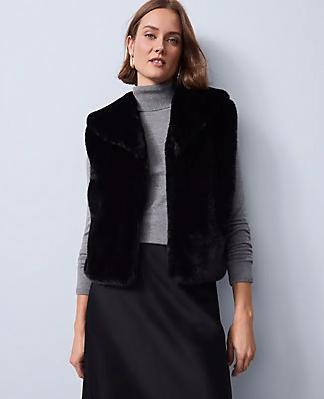 Ann Taylor Faux Fur Vest sold by Ann Taylor
