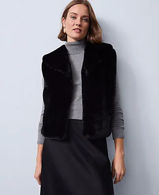 Ann Taylor Faux Fur Vest sold by Ann Taylor