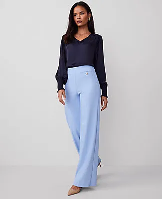 Ann Taylor The Button Trim Sailor Wide-Leg Pant sold by Ann Taylor