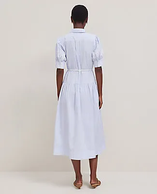 Ann Taylor Petite Embroidered Trim Striped Shirtdress sold by Ann Taylor product image thumbnail 2