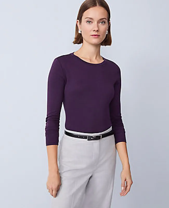 Ann Taylor Long Sleeve Crew Neck Top sold by Ann Taylor