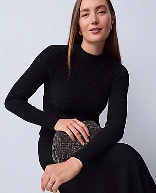 Ann Taylor Petite Ribbed Mock Neck Sweater Dress sold by Ann Taylor