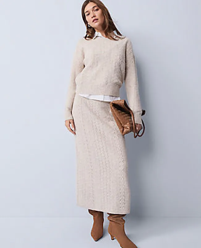 Ann Taylor Weekend Collection Pointelle Sweater Skirt sold by Ann Taylor