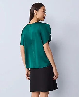 Ann Taylor Petite Draped Satin Blouse sold by Ann Taylor product image thumbnail 2