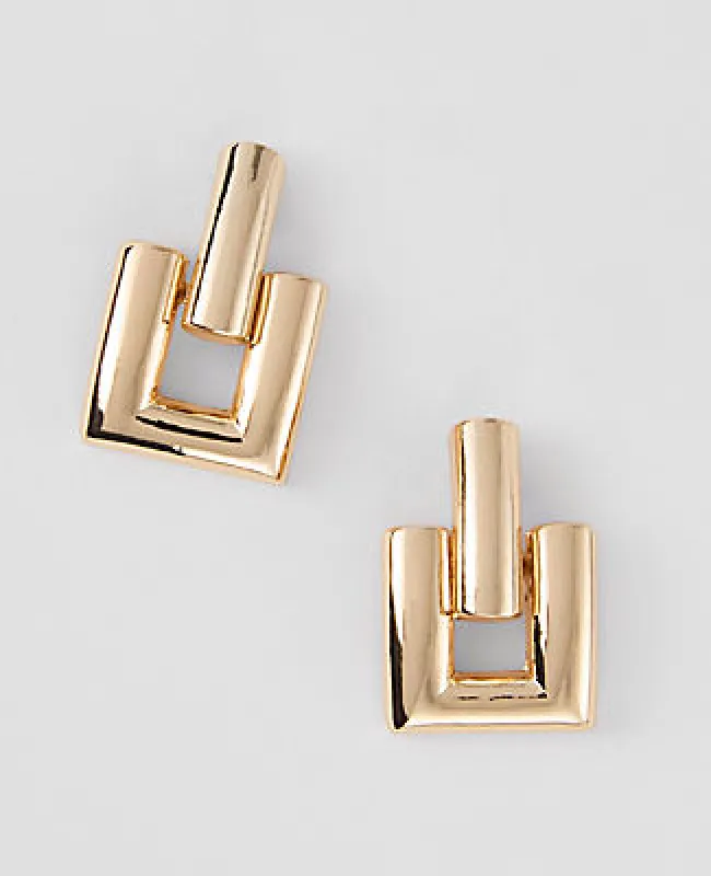 Ann Taylor Square Door Knocker Drop Earrings made by Ann Taylor
