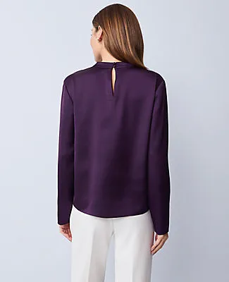 Ann Taylor Petite Asymmetric Satin Top sold by Ann Taylor product image thumbnail 2