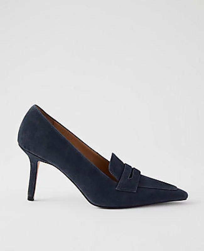 Ann Taylor Suede Nip Toe Penny Pump sold by Ann Taylor