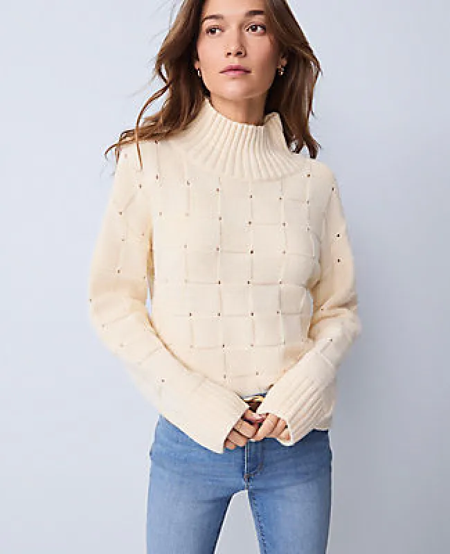 Ann Taylor Petite Weekend Collection Textured Turtleneck Sweater sold by Ann Taylor