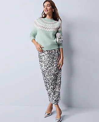 Ann Taylor Petite Fair Isle Mock Neck Sweater sold by Ann Taylor product image thumbnail 3