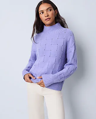 Ann Taylor Weekend Collection Textured Turtleneck Sweater sold by Ann Taylor product image thumbnail 2