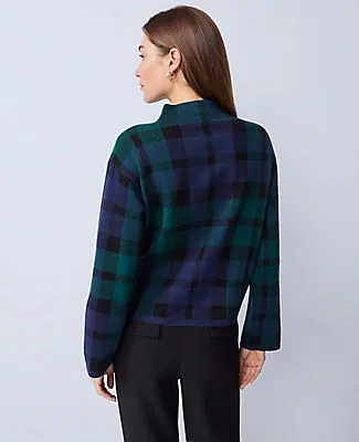 Ann Taylor Petite Plaid Mock Neck Sweater sold by Ann Taylor product image thumbnail 2