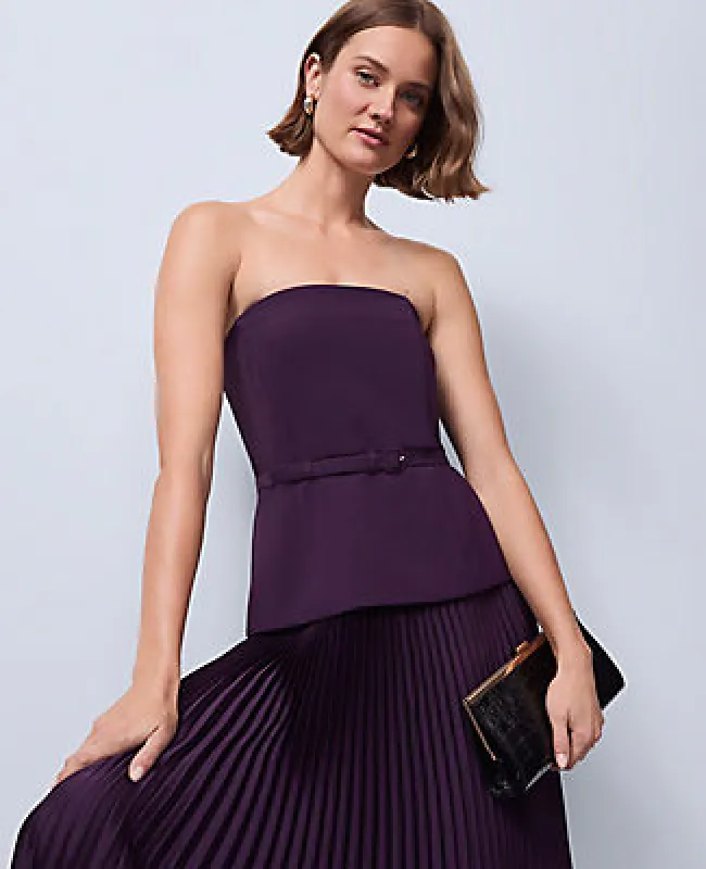 Ann Taylor Petite Crepe Pleated Midi Dress sold by Ann Taylor