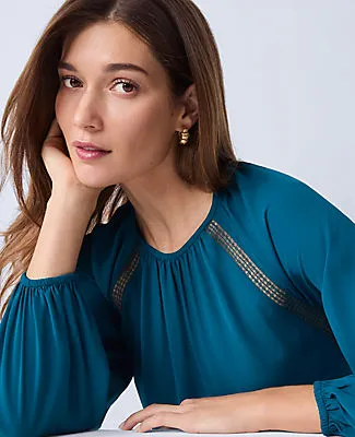 Ann Taylor Petite Lace Trim Mixed Media Blouse sold by Ann Taylor product image thumbnail 3