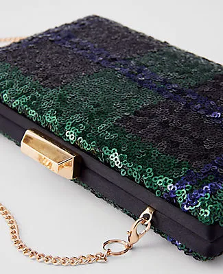 Ann Taylor Sequin Tartan Hard Clutch sold by Ann Taylor product image thumbnail 2
