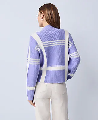 Ann Taylor Petite Weekend Collection Plaid Mock Neck Sweater sold by Ann Taylor product image thumbnail 2