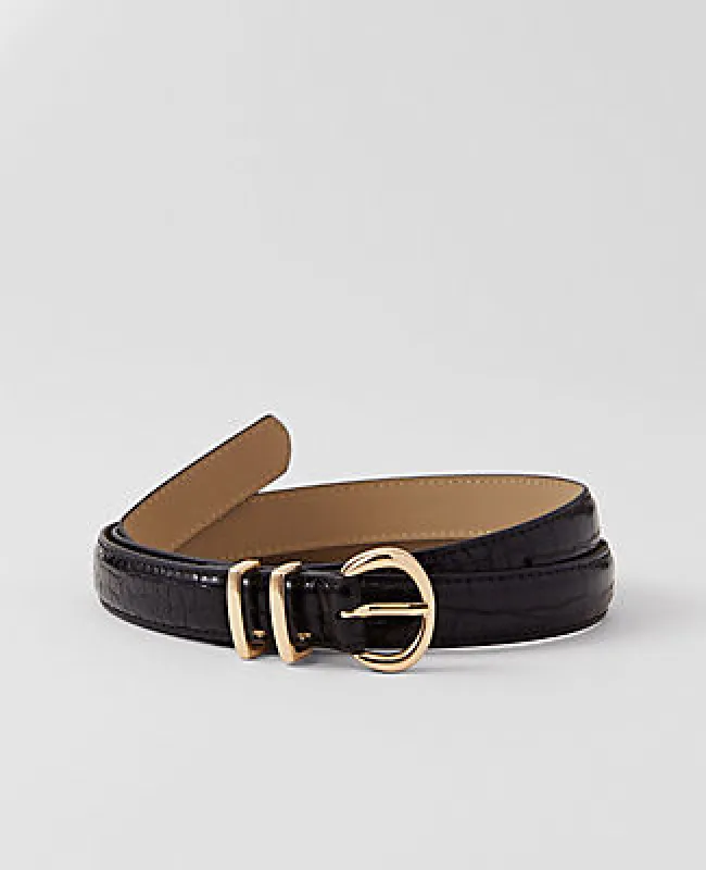 Ann Taylor Skinny Croco Belt sold by Ann Taylor