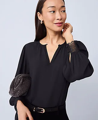 Ann Taylor Lace Trim Blouse sold by Ann Taylor