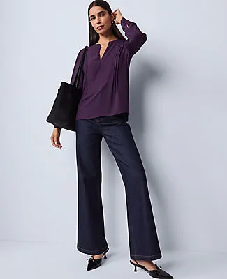 Ann Taylor Mixed Media Pintuck Top sold by Ann Taylor product image thumbnail 3