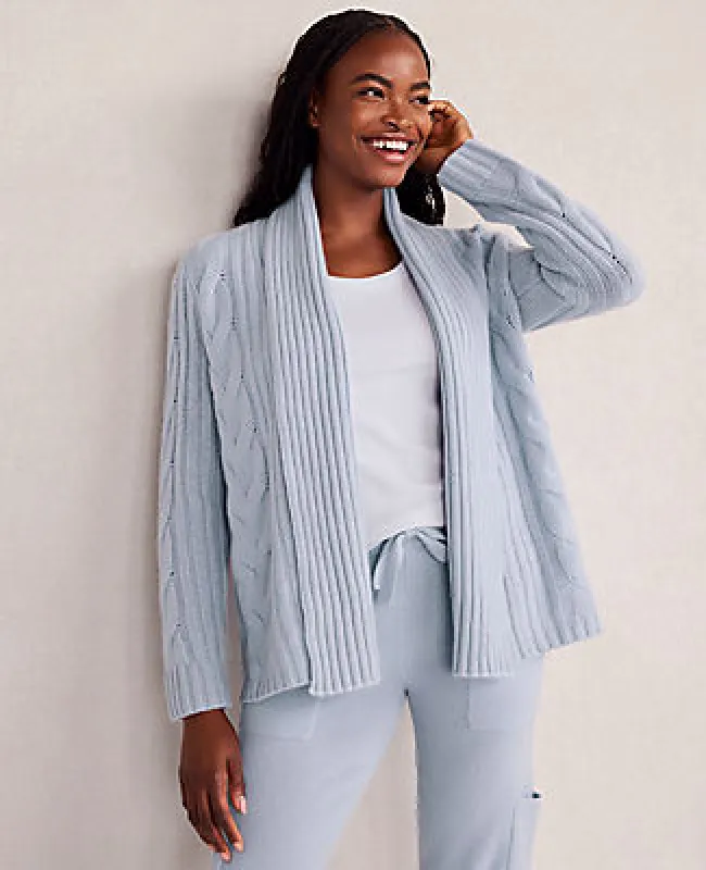Ann Taylor Haven Well Within Cashmere Cable Open Front Cardigan sold by Ann Taylor