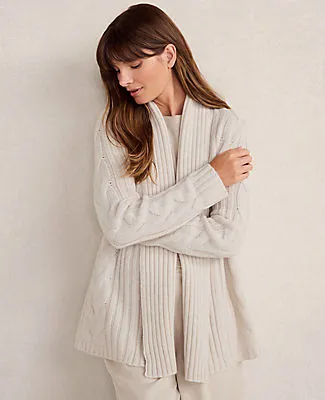 Ann Taylor Haven Well Within Cashmere Cable Open Front Cardigan sold by Ann Taylor product image thumbnail 2
