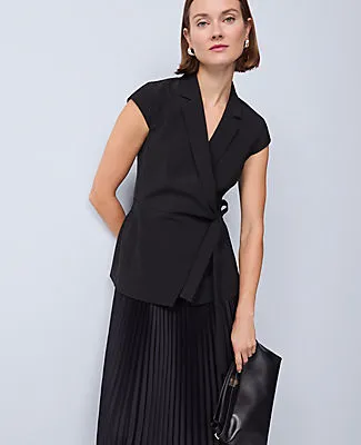 Ann Taylor Crepe Blazer Wrap Midi Dress sold by Ann Taylor