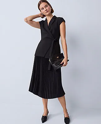 Ann Taylor Crepe Blazer Wrap Midi Dress sold by Ann Taylor product image thumbnail 3