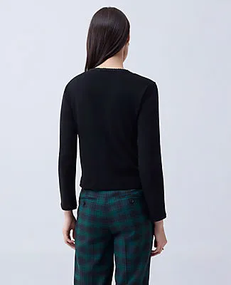 Ann Taylor Petite Braid Trim Knit Jacket sold by Ann Taylor product image thumbnail 2