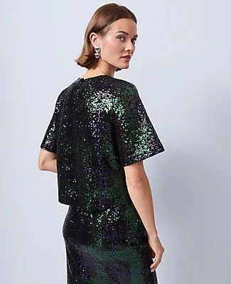 Ann Taylor Sequin Plaid Blouse sold by Ann Taylor product image thumbnail 2