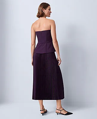 Ann Taylor Crepe Pleated Midi Dress sold by Ann Taylor product image thumbnail 2