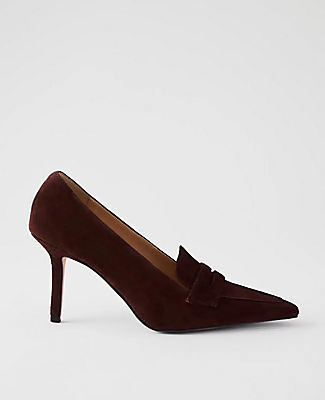 Ann Taylor Suede Nip Toe Penny Pump sold by Ann Taylor
