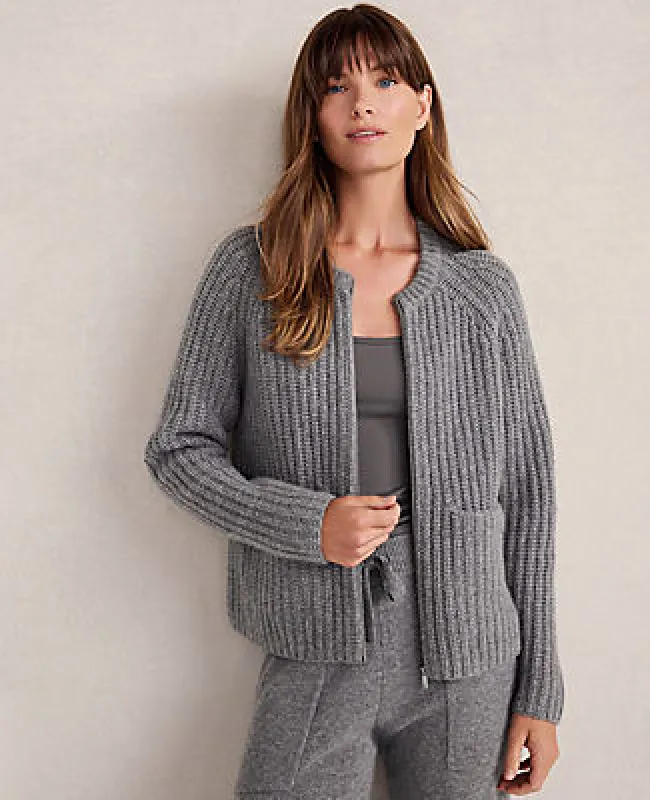 Ann Taylor CASHMERE SHAKER BOMBER sold by Ann Taylor