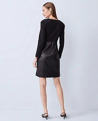 Ann Taylor Petite Mixed Media V-Neck Sheath Dress sold by Ann Taylor product image thumbnail 2