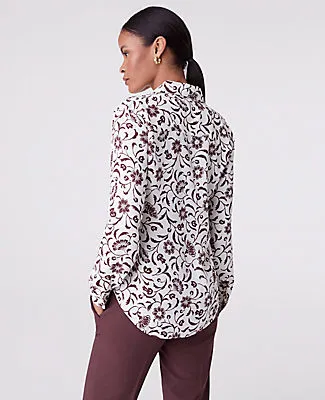 Ann Taylor Floral Satin Essential Shirt sold by Ann Taylor product image thumbnail 2
