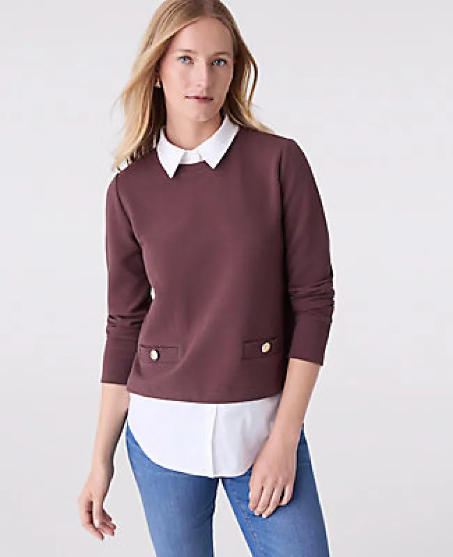 Ann Taylor Layered Mixed Media Top sold by Ann Taylor