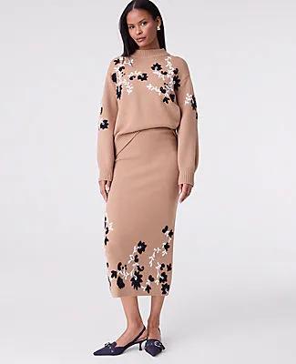 Ann Taylor Floral Jacquard Midi Skirt sold by Ann Taylor