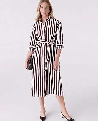 Ann Taylor Striped Collared Midi Shirtdress sold by Ann Taylor