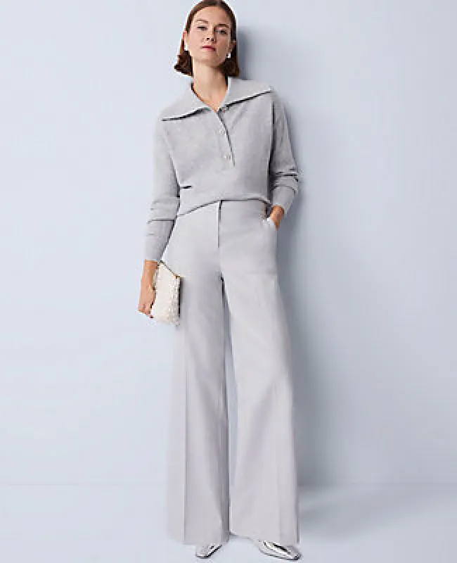 Ann Taylor The Petite Perfect Wide-Leg Pant in Flannel sold by Ann Taylor