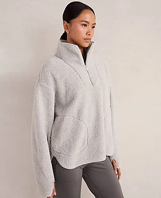 Ann Taylor Haven Well Within Sherpa Half-Zip Mock Neck Pullover sold by Ann Taylor