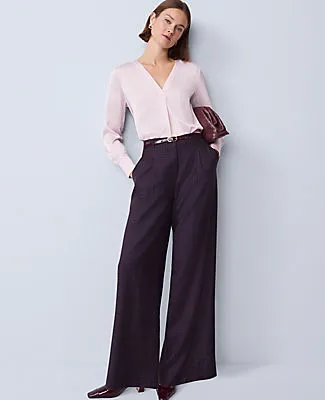 Ann Taylor Petite Mixed Media Pleat Front Top sold by Ann Taylor product image thumbnail 3