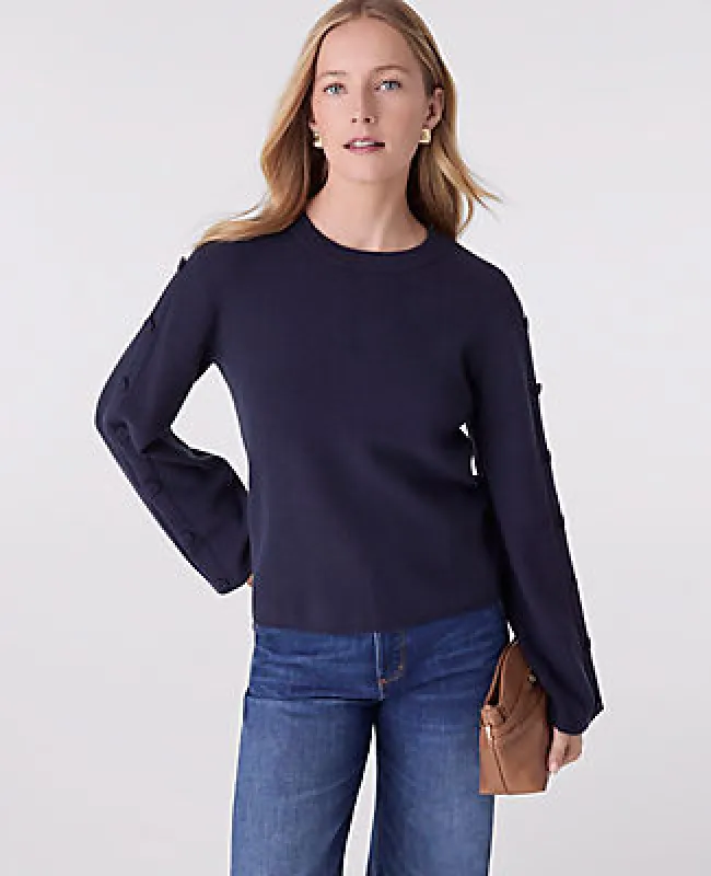 Ann Taylor Button Ribbed  Sweater sold by Ann Taylor