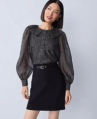 Ann Taylor Dotted Pleated Collar Blouse sold by Ann Taylor