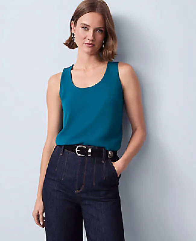 Ann Taylor Mixed Media Tank Top sold by Ann Taylor