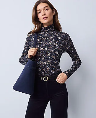 Ann Taylor Weekend Collection Floral Turtleneck Top sold by Ann Taylor product image thumbnail 3