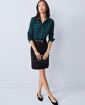 Ann Taylor Petite Embellished Plaid Relaxed Perfect Shirt sold by Ann Taylor product image thumbnail 3