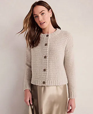 Ann Taylor Haven Well Within Merino Wool Cashmere Link Stitch Cardigan sold by Ann Taylor