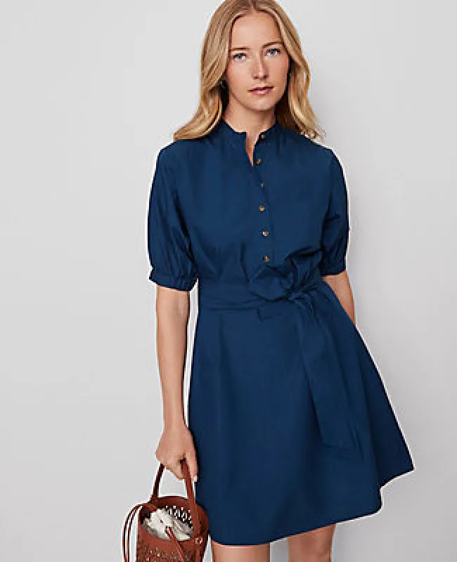 Ann Taylor Weekend Collection Stand Collar Belted Dress sold by Ann Taylor