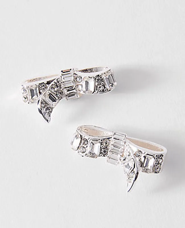 Ann Taylor Crystal Bow Stud Earrings sold by Ann Taylor
